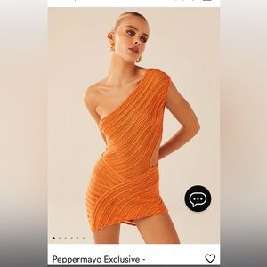 Peppermayo Exclusive - Percilla Ladder Knit Mini Dress - Orange - Worn Once
